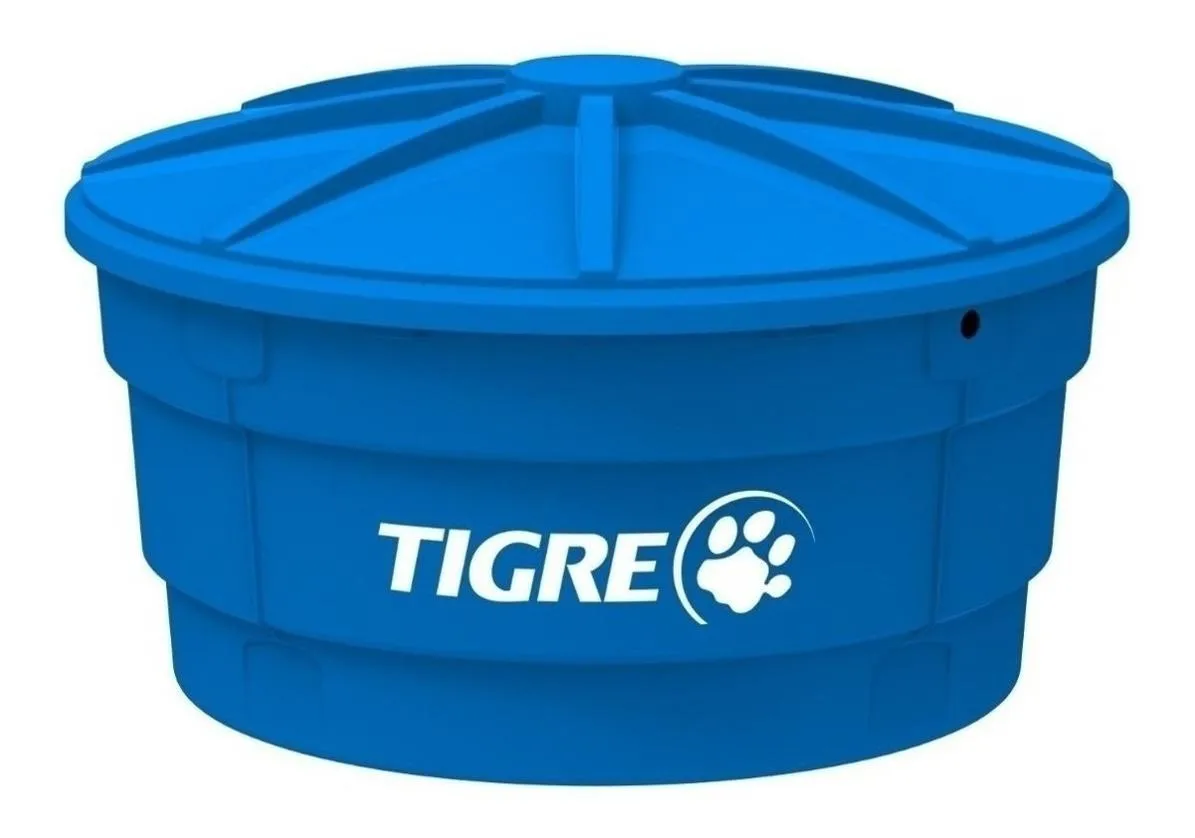 Tanque de Água Tigre 310L Polietileno 1 Camada Vertical Ø1,04m Alt 64,4cm